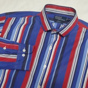 Polo Ralph Lauren Regent Long Sleeve Button Down Shirt Striped Cotton XL